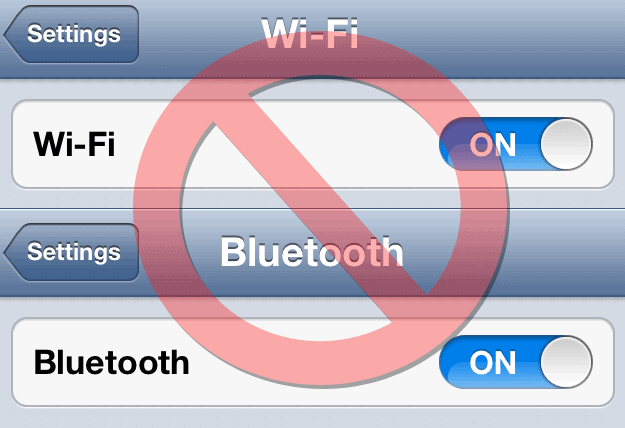 wi-fiとbluetoothをオフにします