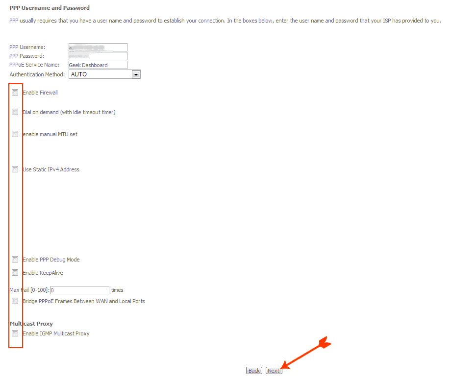 BSNL Username and password