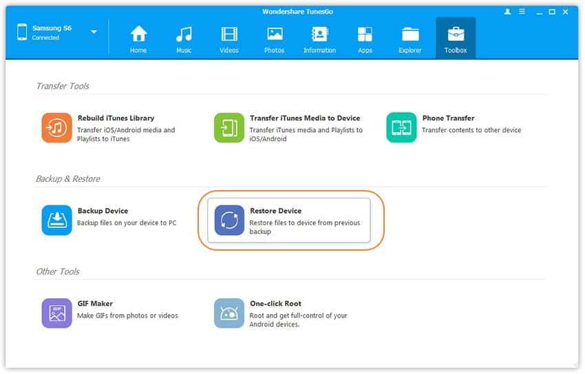 backup and restore Samsung smartphones data