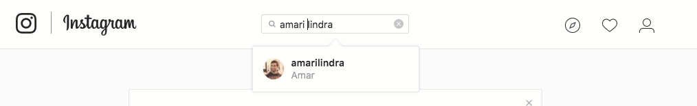 Search for any Instagram profile using search feature on web