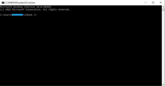 run chkdsk command