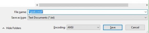 save as .cmd file