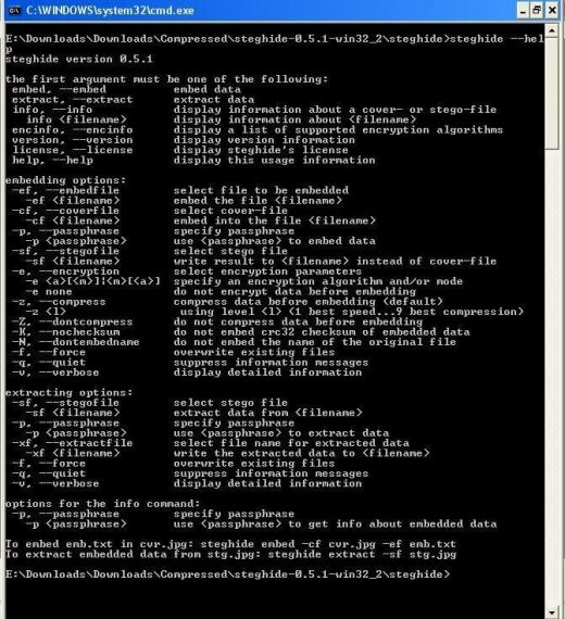steghide steganography software