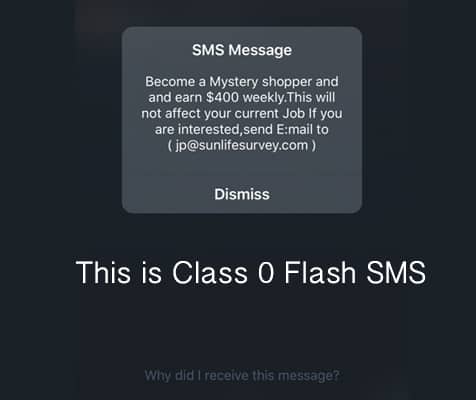 flash sms message iphone