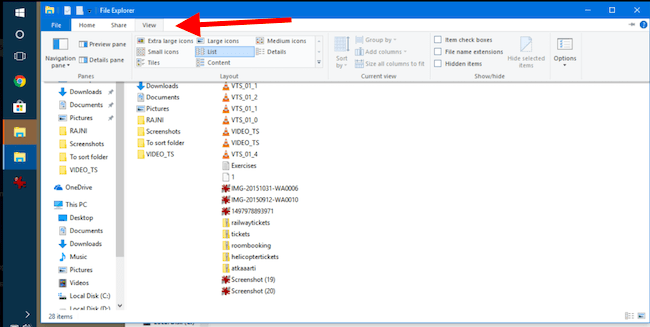 open view in file explorer