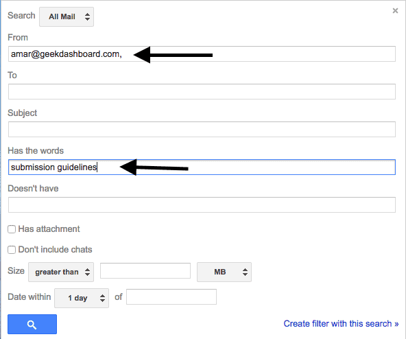 put name and phrase in advanced search