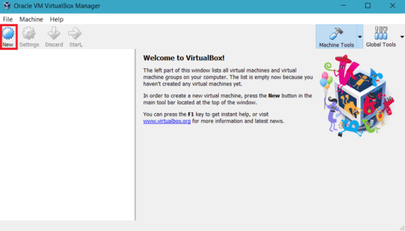 Click New to create a new virtual machine