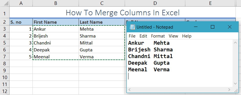 merge columns in excel for mac