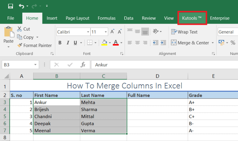 merging cells in excel means