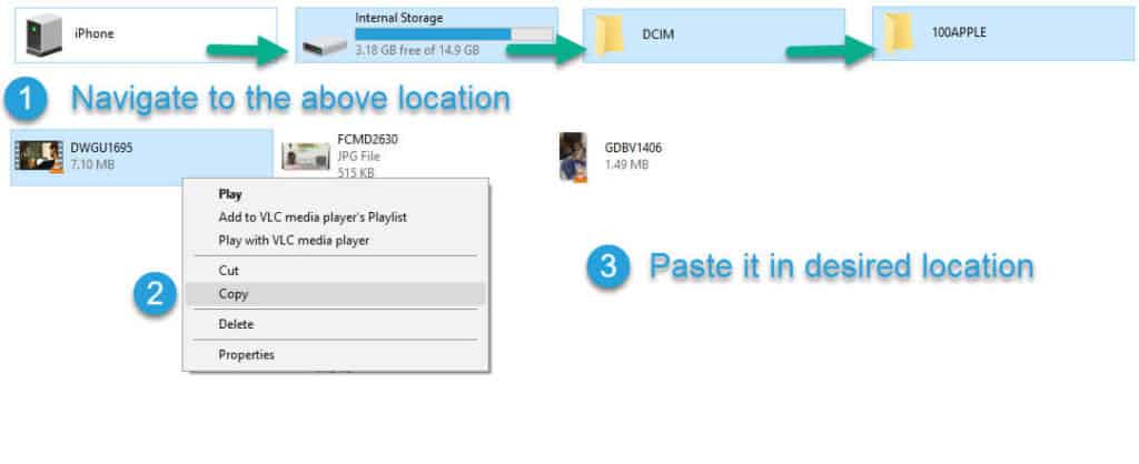 step by step procedure to send large videos from iPhone to Computer