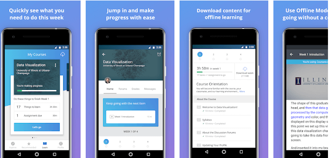 Coursera educational app for Android