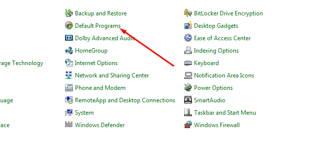 Open Default Programs