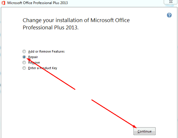 Repair MS Office 2