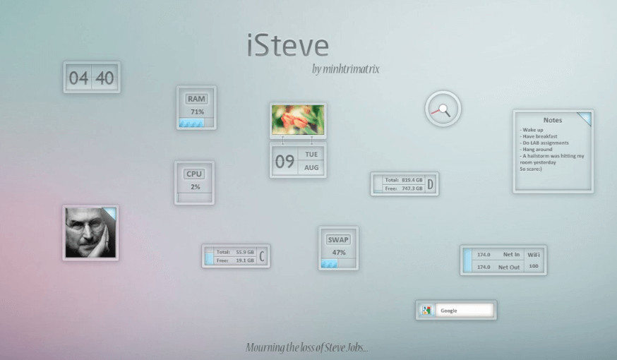 iSteve Rainmeter Skin