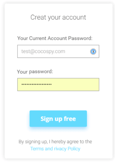 create cocospy account