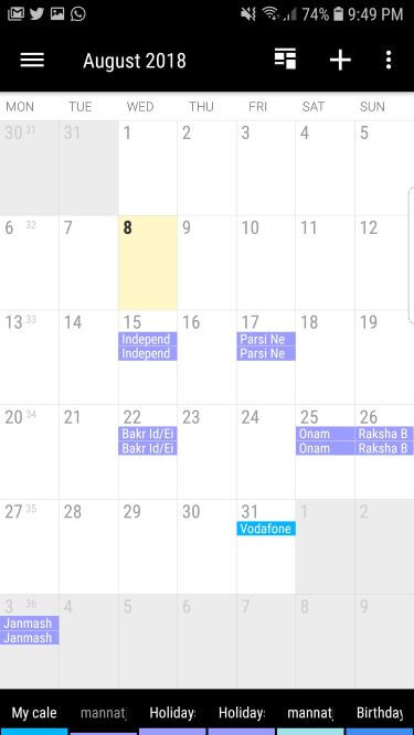 Business Calendar for Android with planner feature