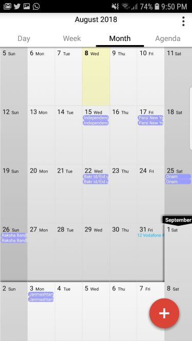 Calengoo Calendar app for Android with basic interface