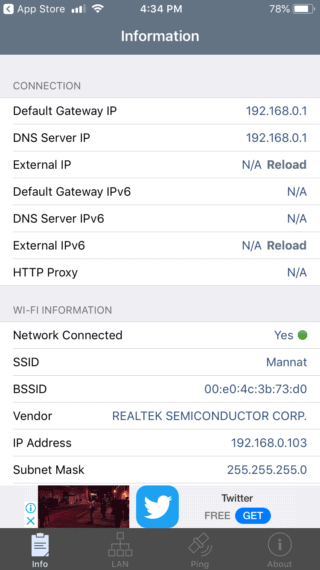 Network Analyser for iOS to find out DNS Servers