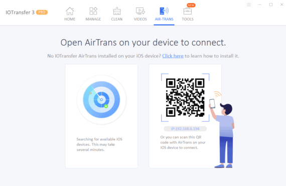 IOTransfer 3 Review - Detecting iOS device