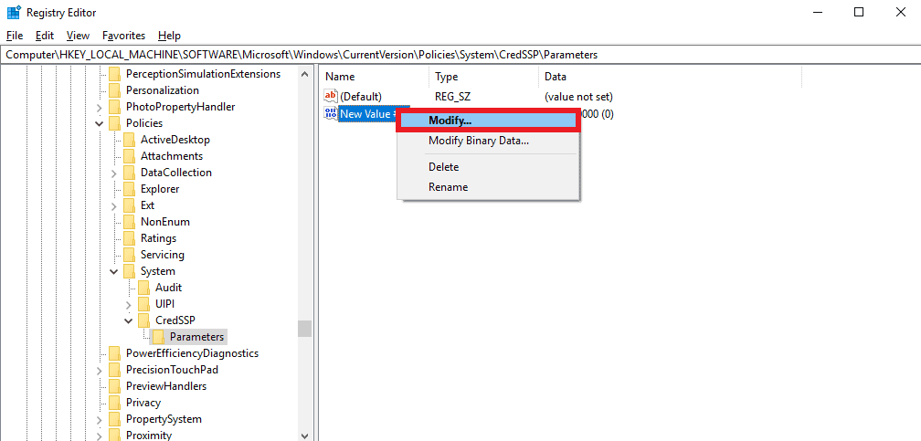 Modifying the DWORD Values