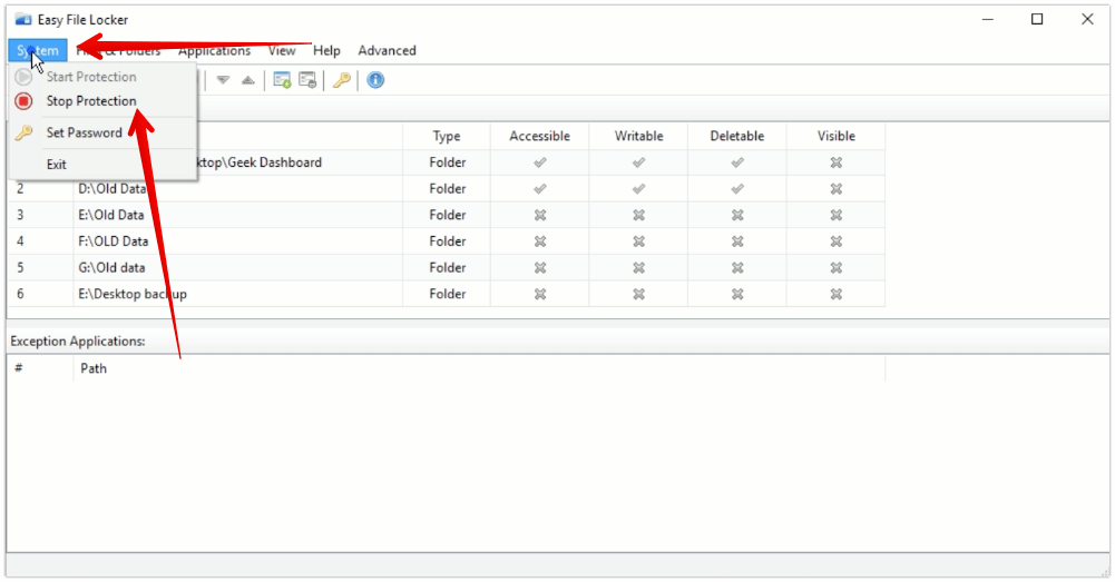  Interrompi la protezione per accedere ai file nascosti