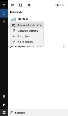 Open Notepad as Administrator