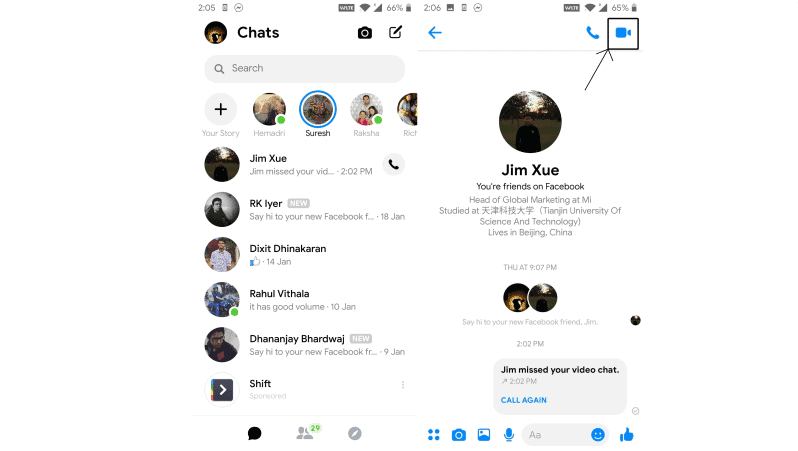 Facebook Messenger Video Calling