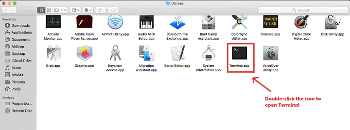 Open Terminal on MacOS