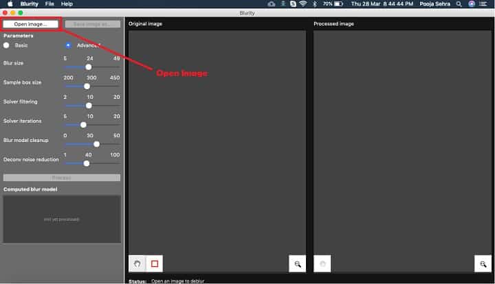 Open Image to Unblur it using Blurity