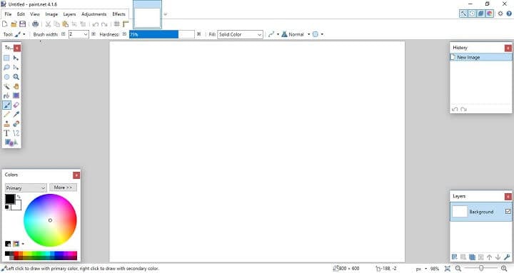 Paint.net User Interface