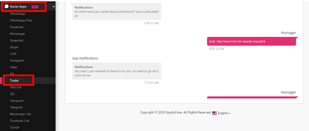 SpyMyFone - Online Messenger apps