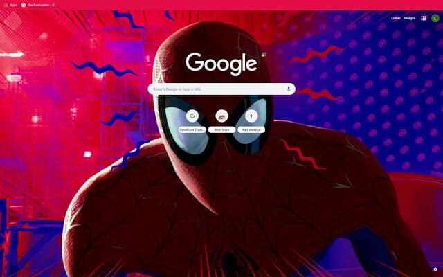 Spiderman Into The Spider Verse Chrome Theme