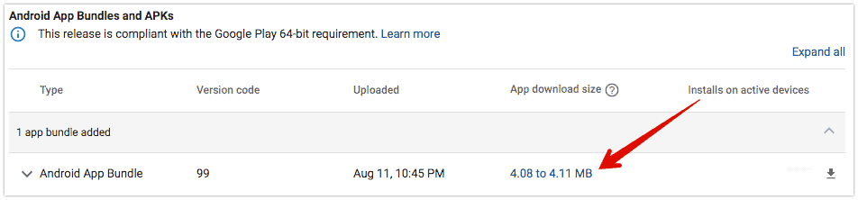 Notification History Log Android App Bundle Size Difference