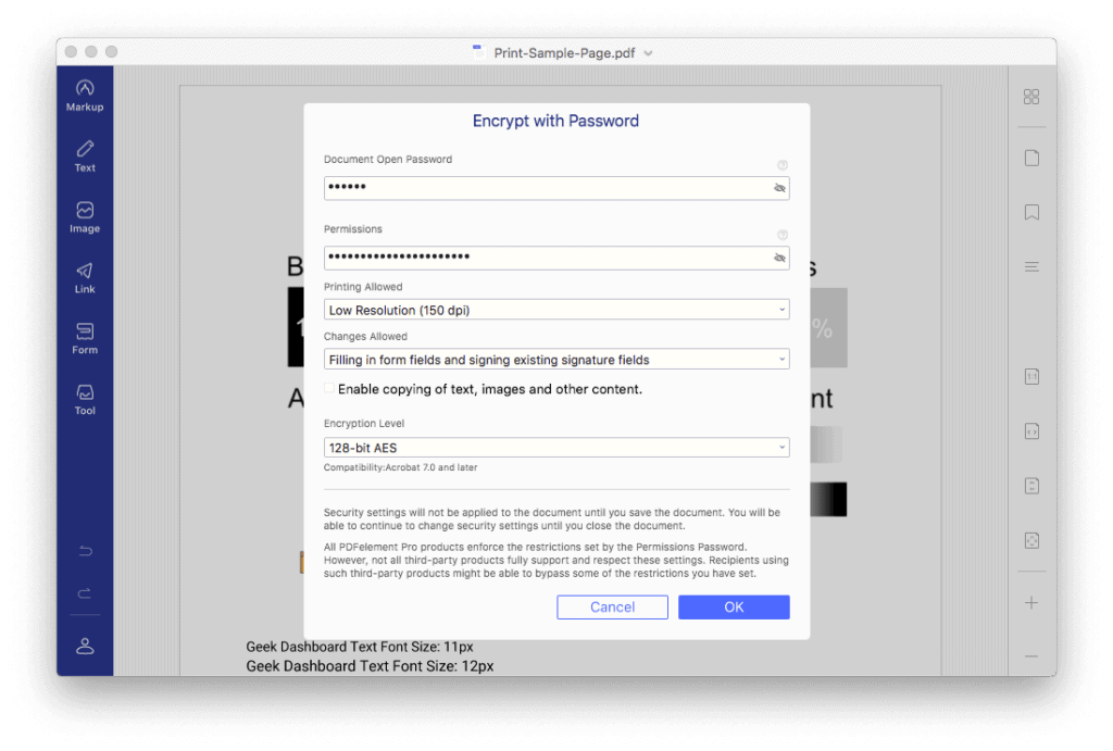 PDFelement 7 Encryption