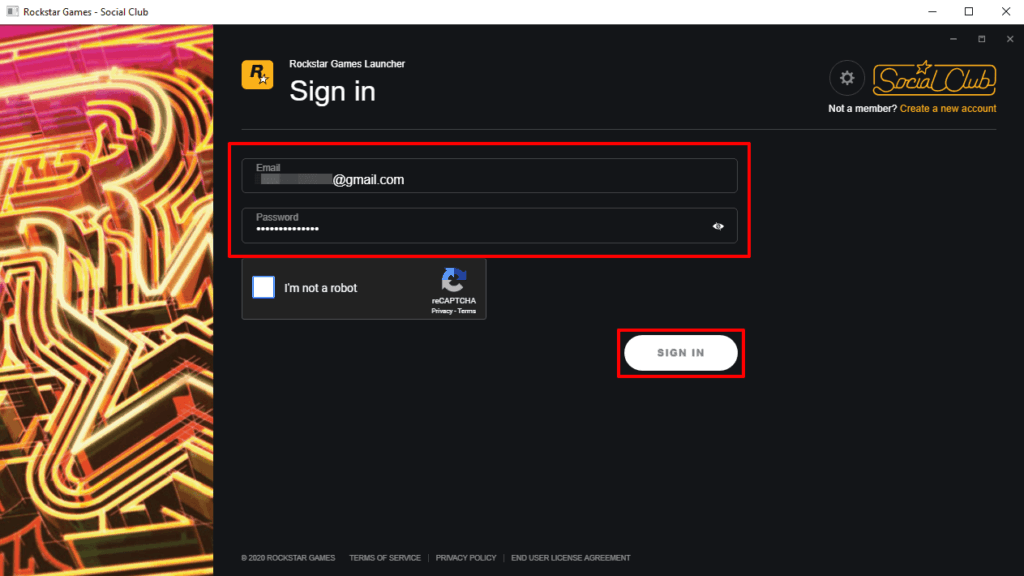 Login to Rockstar Social Club