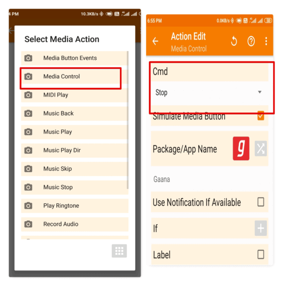 Sleep timer Tasker profile