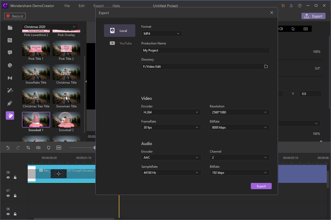 Wondershare DemoCreator Export Options