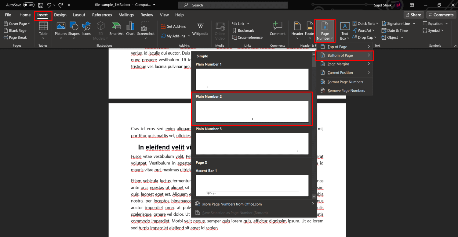 How to Delete Page Number from Any Page in Word - 02