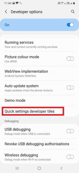 Quick Settings Developer Tiles