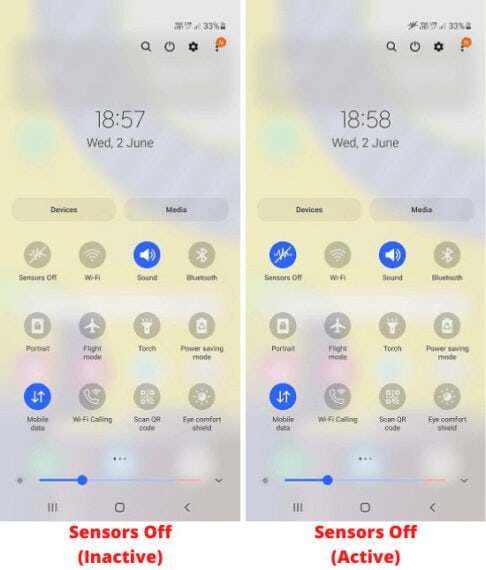 Turn Off Sensors From Notification Pane