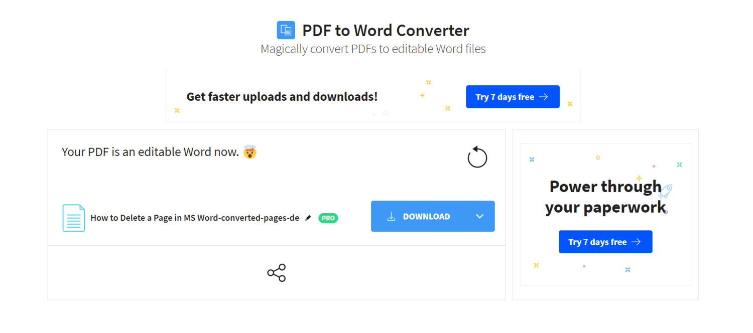 Delete a Page in Word: Download the Converted Document