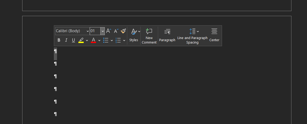 Delete a Page in Word: Format Paragraph Marks