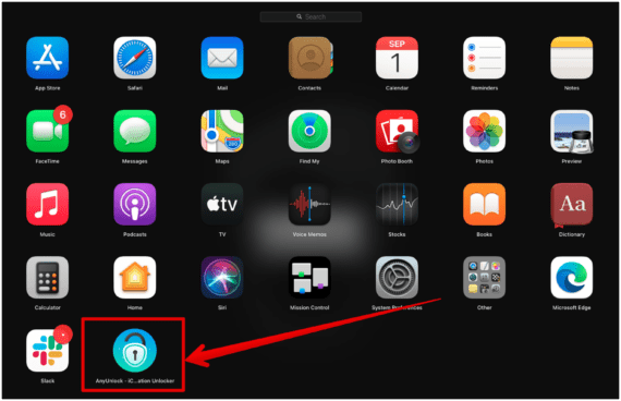 Launch AnyUnlock from Launchpad