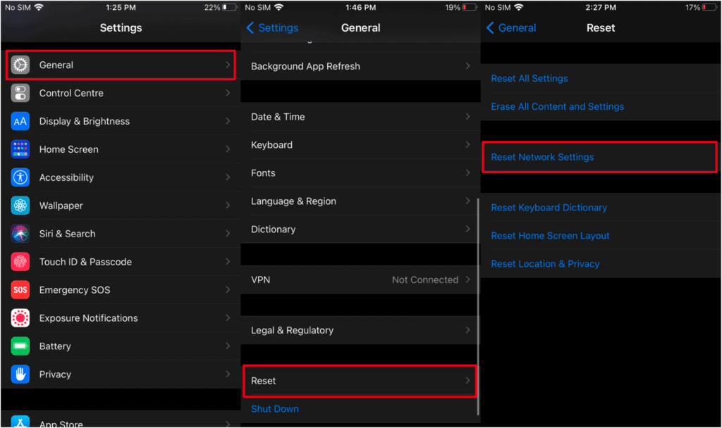 Reset Network Settings