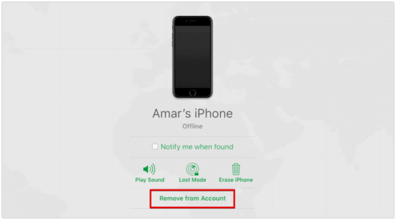 iCloud - Find My iPhone - Remove from Account