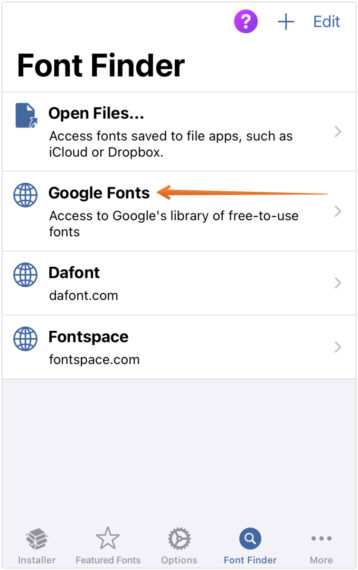 Click on Google Fonts