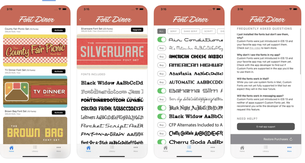 Font Diner Custom Font App