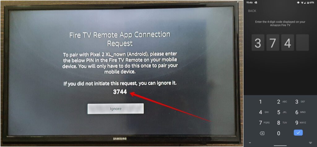 Pair Fire TV App Using the 4 Digit Code