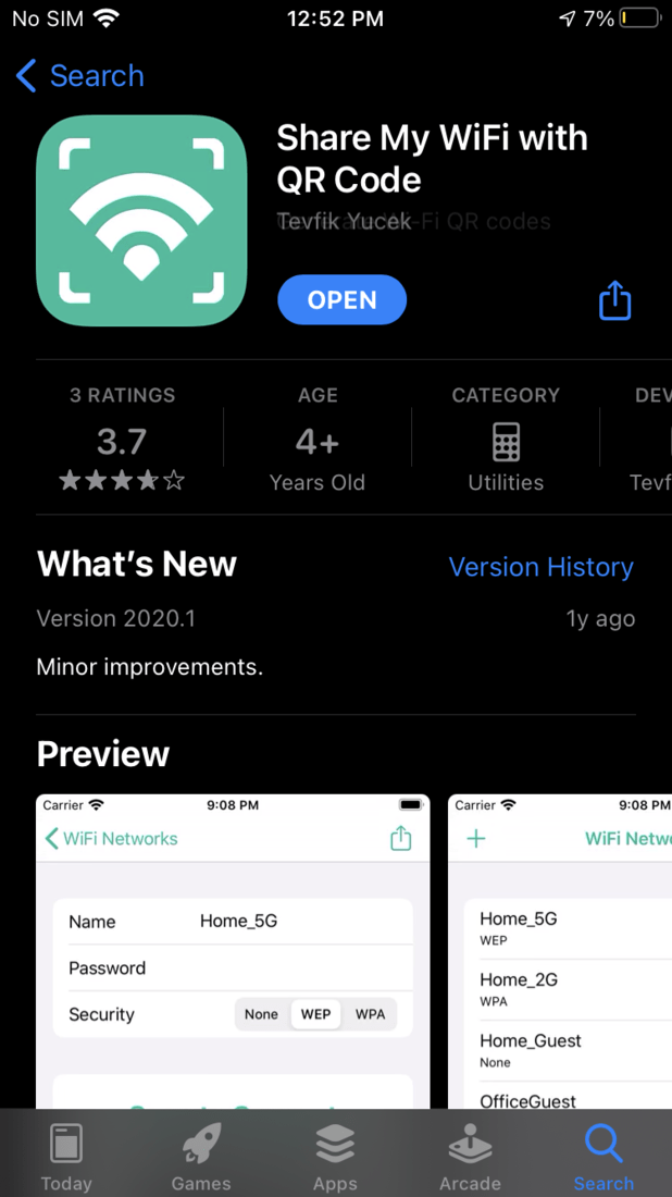 Share my Wifi with QR Code app on App Store