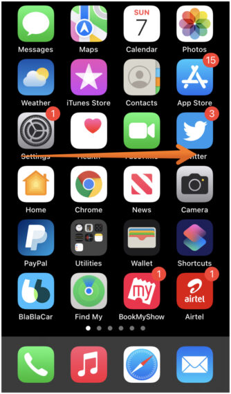 Swipe Right on Home Screen